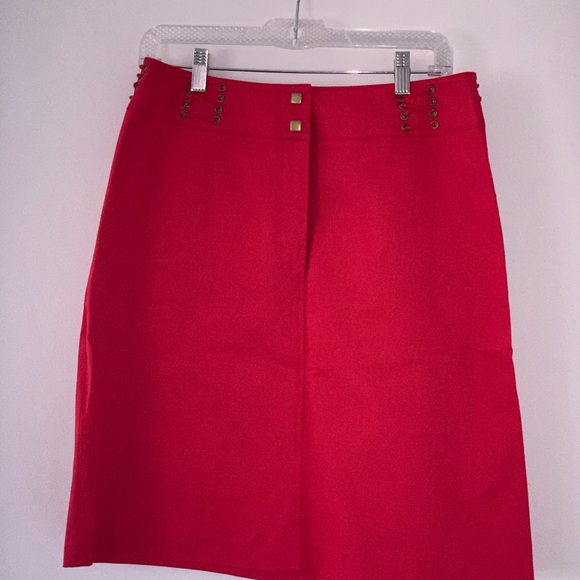 Red Straight Skirt - Picture 3 of 7